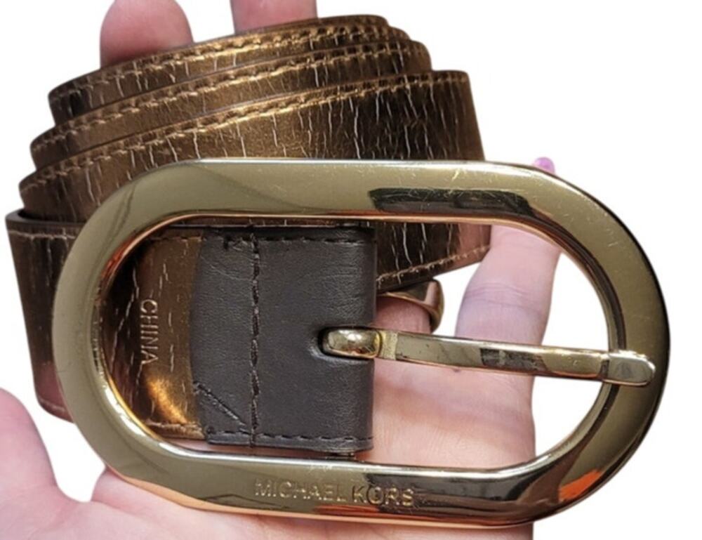 Michael Kors Reversible Brown MK Logo Belt XL Style 554360